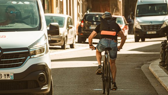 Cycling in a city